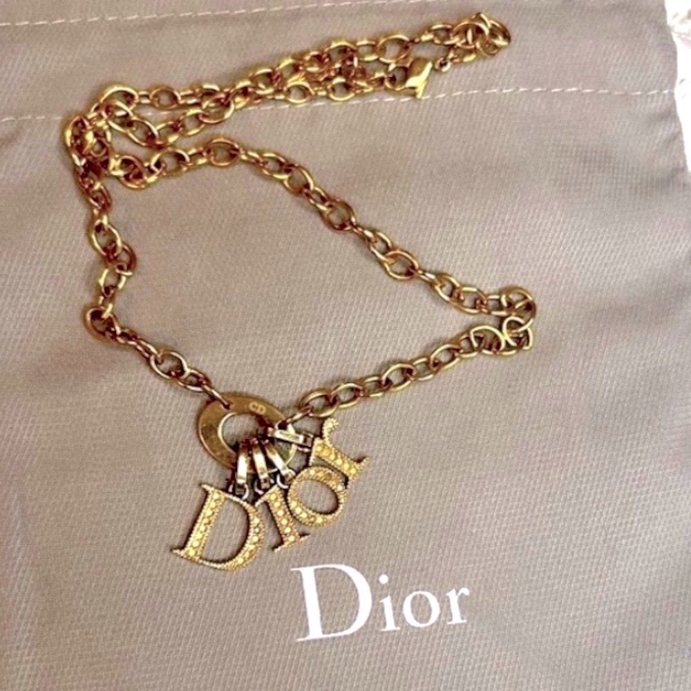 DIOR Crystal Charm Necklace